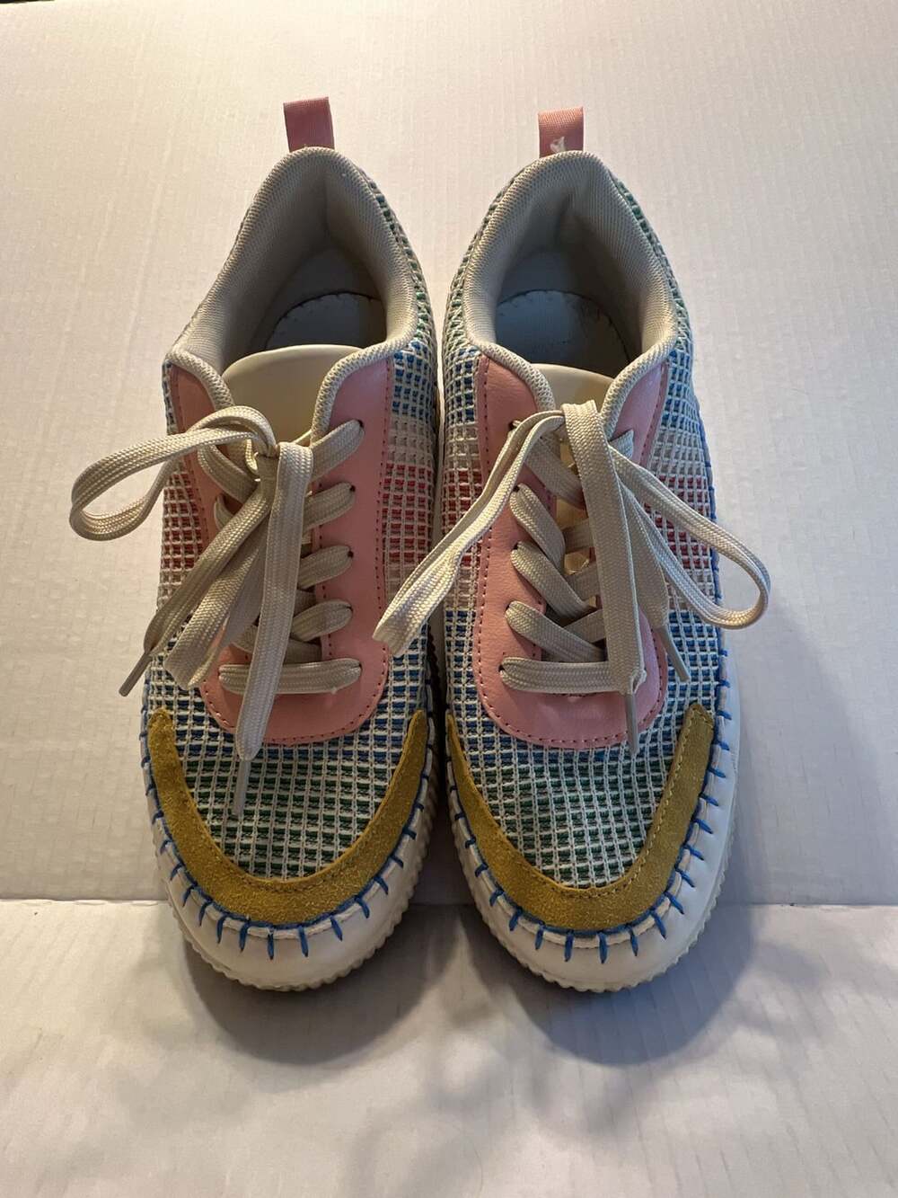 Nicole Miller Brita Mixed Media Platform Sneakers